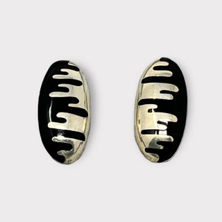 Taxco Sterling Silver and Enamel Earrings at Fonfrege.com