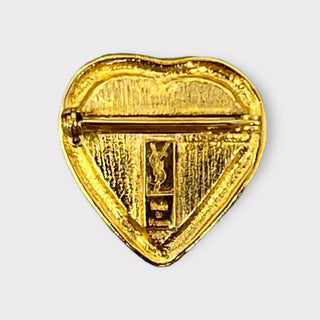 YSL Poured Glass Heart Brooch at Fonfrege.com