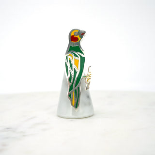 Parrot Brooch Pin, Taxco  Designer: unknown  Material: sterling silver, resin  Period: 1960s Available at Fonfrege.com