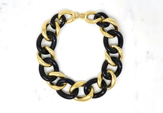 Oversized Chain Choker Designer: Givenchy Material: gold plated metal, plastic Period: 1980s. Available at Fonfrege.com