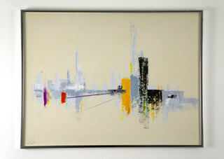 Untitled Cityscape  Artist: Jean-Pierre Collin  Period: 1969  Medium: Gouache/Pastel. Available at Fonfrege.com