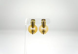 Christian Dior Rhinestone 1970s Pendant Earrings