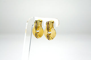 Christian Dior Rhinestone 1970s Pendant Earrings