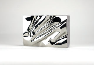 The Crush clutch minaudiere. Simulated chrome. Limited edition. Available on Fonfrege.com