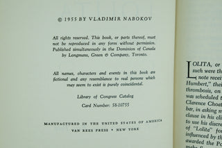 Lolita, Vladimir Nabokov. Van Rees Press, 1955. First US Edition. Available at Fonfrege.com