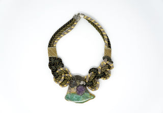 Fluorite, Amethyst, and Ammonite Choker Necklace, Alex & Lee circa 1980s. Available at Fonfrege.com