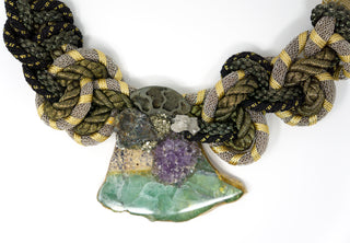 Fluorite, Amethyst, and Ammonite Choker Necklace, Alex & Lee circa 1980s. Available at Fonfrege.com