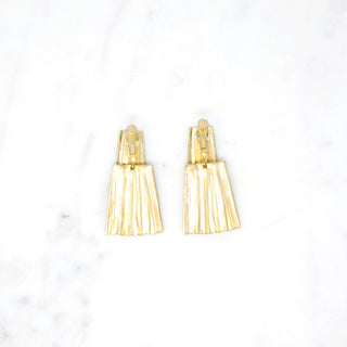 Gold Curtain Pendant Earrings