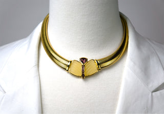 Christian Dior Gold 1970s Jeweled Choker