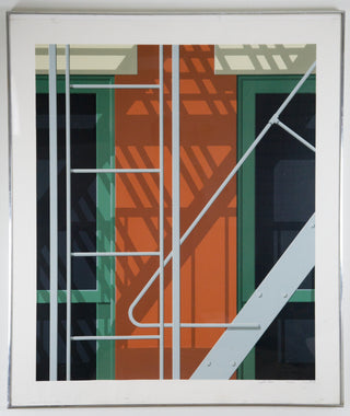 “Sixth Avenue,” Hugh Kepets. 1976.  Artist: Hugh Kepets Date: 1976 Medium: serigraph, signed and numbered. Dimensions: 41"h x 35"w (unframed), 42.25"h x 36"w (with frame) Format: framed. Can be removed from frame upon request. Available at fonfrege.com