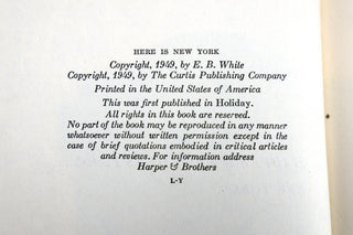Here is New York, E.B. White. Harper and Brothers Publishers, 1949. Available at fonfrege.com